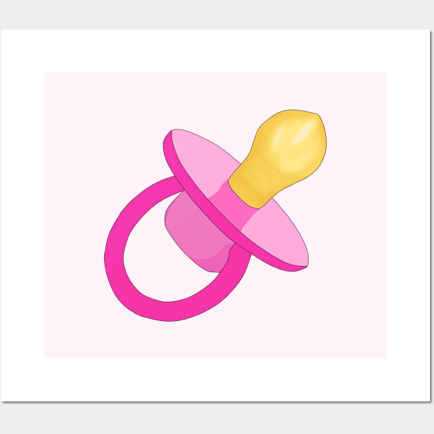 Pink Pacifier - Baby Pacifier - Pacifier Wall Art by Tilila